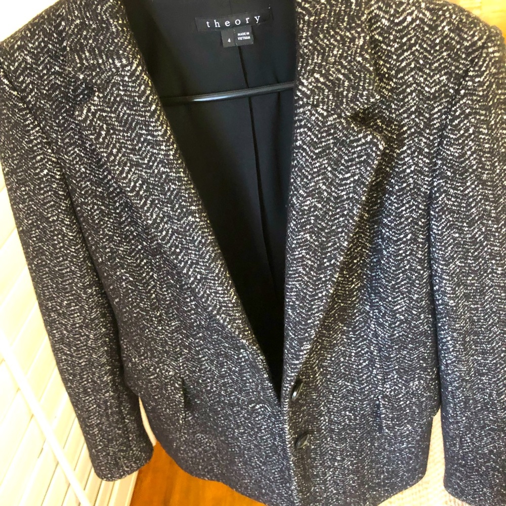 THEORY wool blend blazer, warm and fitted